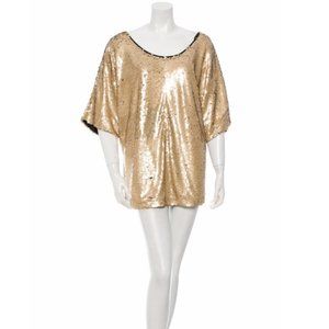 RACHEL ZOE Short Sleeve Sequined Top